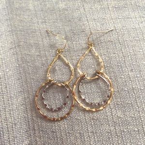 * SOLD * Silver and gold earrings