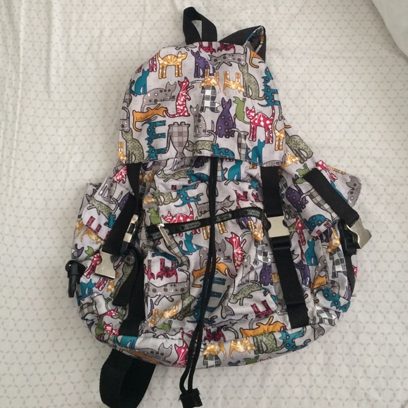 Lesportsac cat pattern backpack