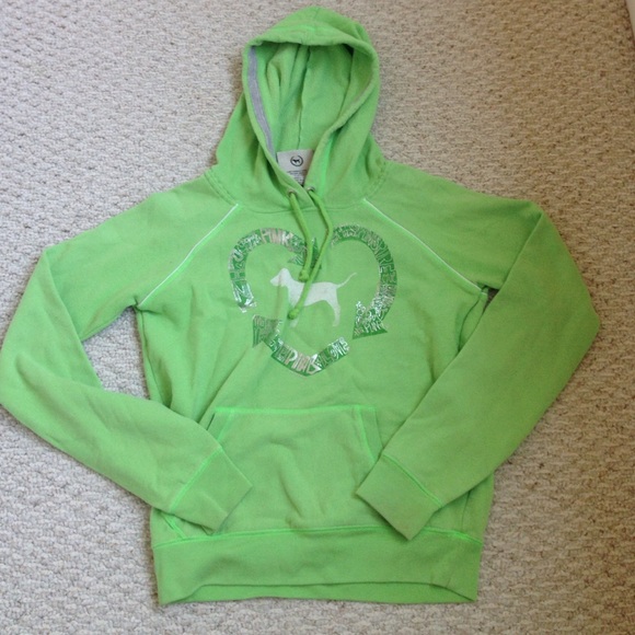 A Victoria Secret sweatshirt