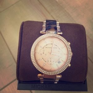 Michael Kors Parker Tortoise Rose Gold Watch