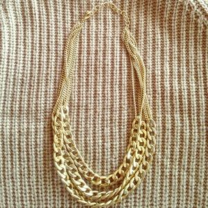 Gold Triple Chain Necklace