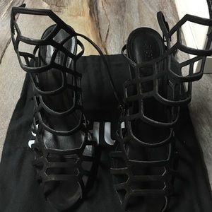 Schutz Black Juliana Sandals