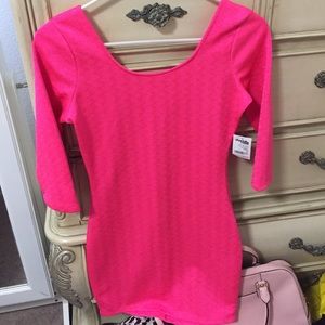 Charlotte Russe Pink Bodycon Dress Low Back