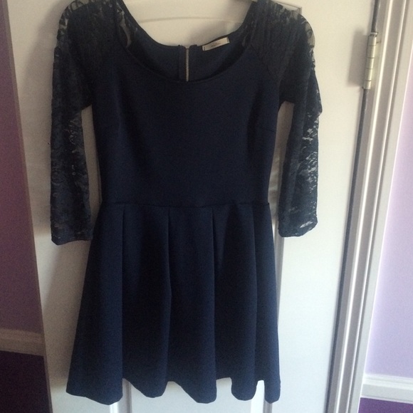 A navy blue dress