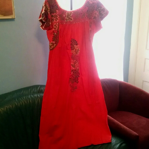 Vintage Mexican Embroidered Dress