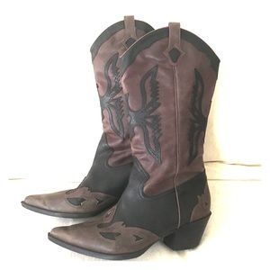 Genuine Leather black and brown boots