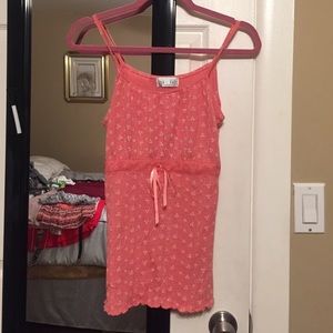 Pink and white tank top