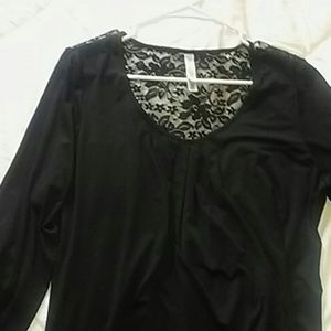 Black long sleeve shirt with laced back