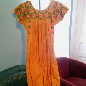 Vintage Mexican Embroidered Dress