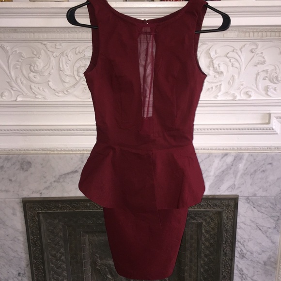 Peplum. Open. Back. Dress.