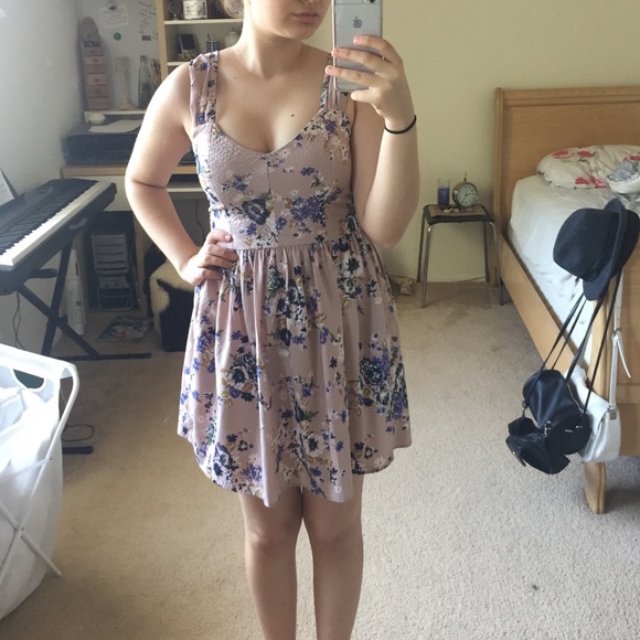 Lavender Sweetheart Floral Summer Skater Dress - Picture 3 of 4