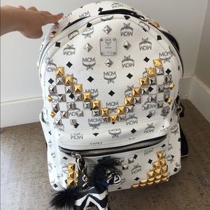 MCM white Backpack with rockstud