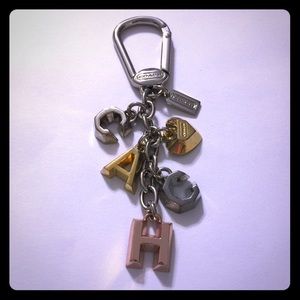 Coach Keychain in gold, silver, and rose gold