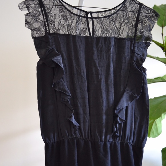 Black Lace Dress with Bodycon Skirt