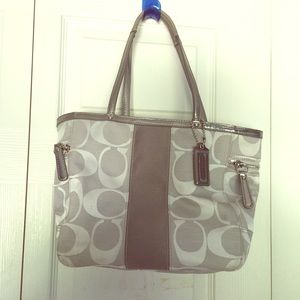 100% Authentic Silver Coach Shoulder Bag
