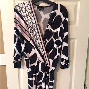 Black and white cocktail dress