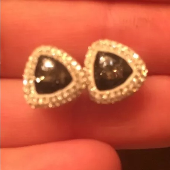 Swarovski Black and White Crystal Earrings