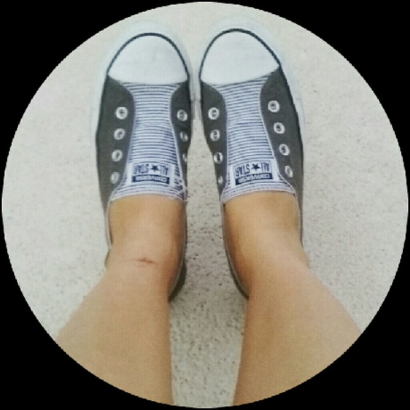 Converse All Star Grey and White Lines Sneakers
