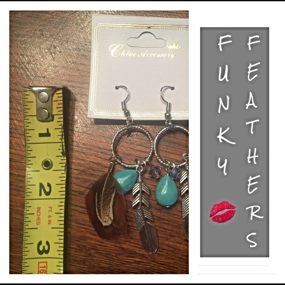✂️PRICECUT✂️Boho Feather Earrings Silver sold - Picture 3 of 3