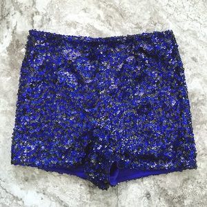 High waisted sequin shorts