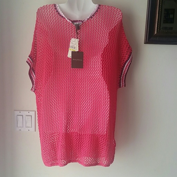 Tommy Bahama cherry pink bathing suit cover - Picture 2 of 3