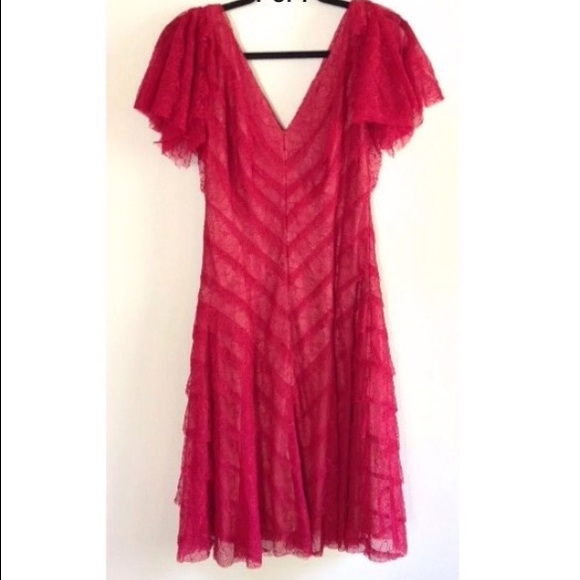 NWT tadashi shoji red lace dress