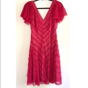 NWT tadashi shoji red lace dress
