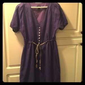 Short-sleeve lavender dress