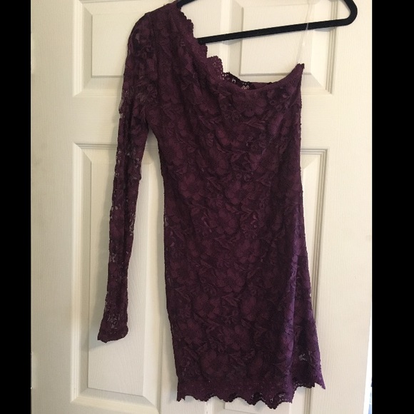 Boutique One Shoulder Maroon Dress