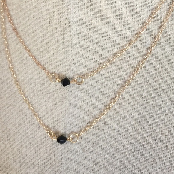 New!! Black & gold dbl layered necklace - Picture 2 of 3