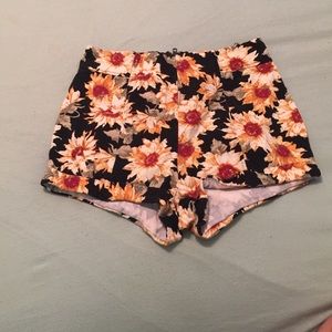 High waisted floral shorts