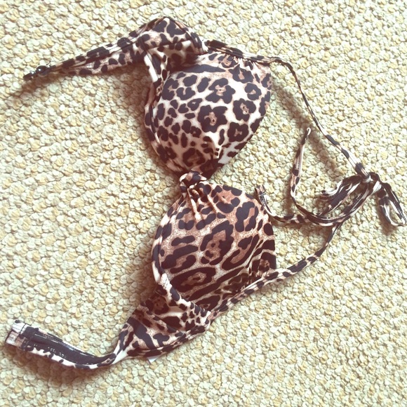 Cheetah push up bikini top