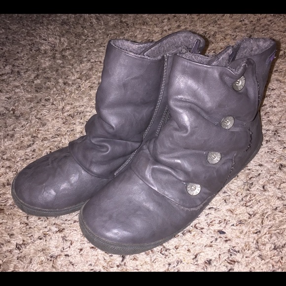 Blowfish Rabbit Grey Leather Ankle Boots