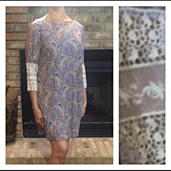 🌺SALE🌺Paisley Cold Shoulder Lace Dress Small - Picture 4 of 4