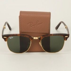 Ray-Ban club master foldable in gold and tortoise