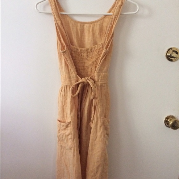 Soft Yellow tie back Urban Outfitters Dress - Picture 2 of 4