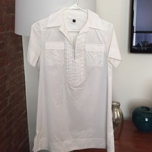 Diane von Furstenberg White Long Blouse