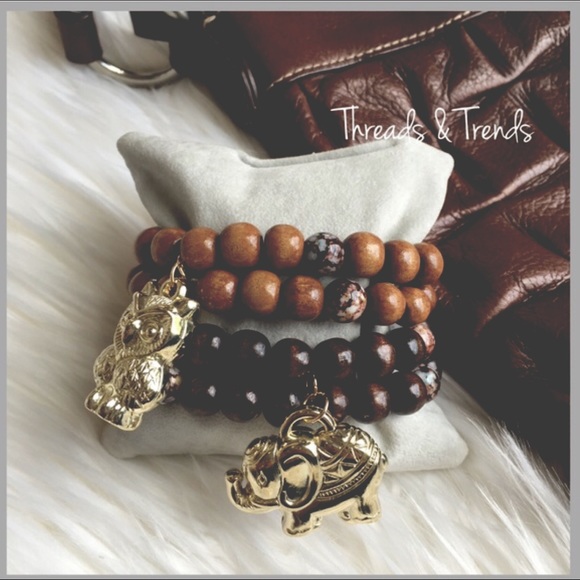 Brown Boho Charm Statement Bracelet - Picture 2 of 2