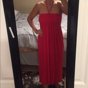 Red Anche length maxi dress