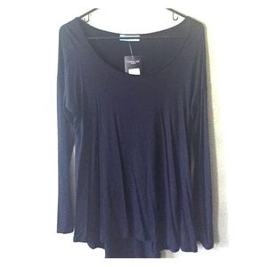 Long Sleeve Black Loose Fitting Top