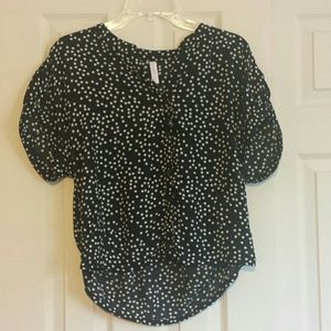 Cute polka-dot button up top