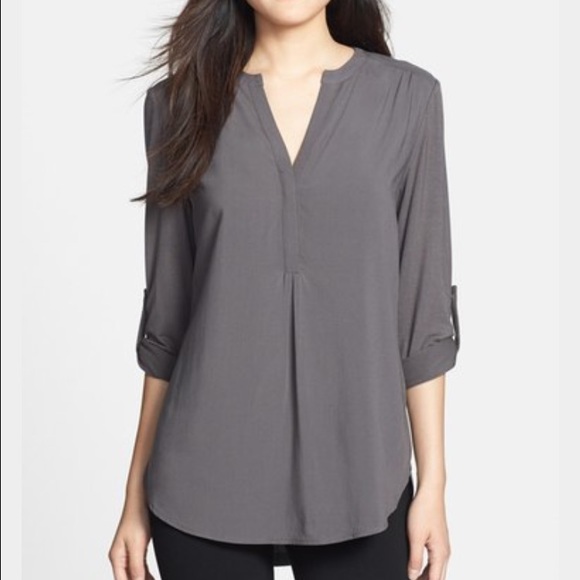 Pleione roll tab sleeve blouse.
