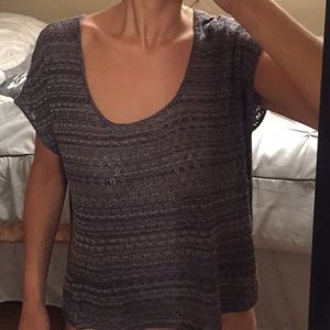 Gray short sleeve knitted top