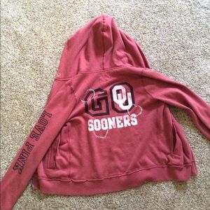 Victoria's Secret maroon zip up hoodie