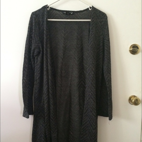 Long sleeve grey maxi cardigan