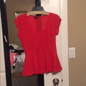 Red Guess Peplum top worn once