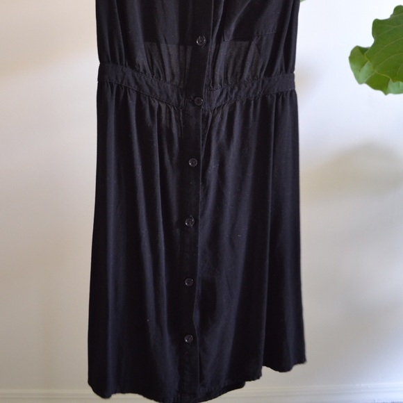 Collared Button Down Tank Dress with Back Cutout - Picture 2 of 4