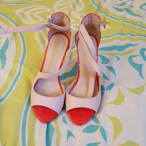 Orange and nude heels