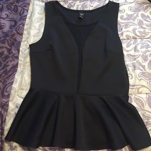 Black Peplum Top