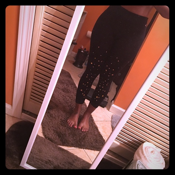 Bundle of 2 black embellished leggings